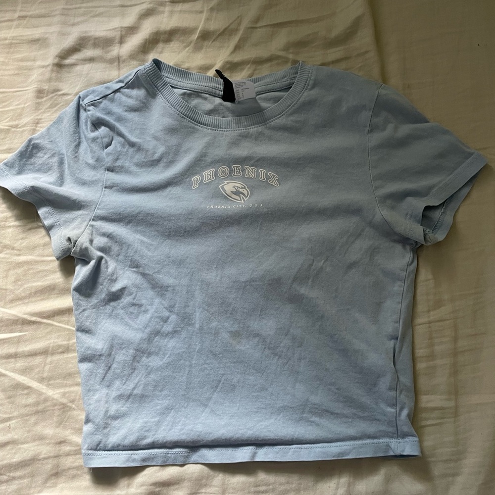 Light blue crop top